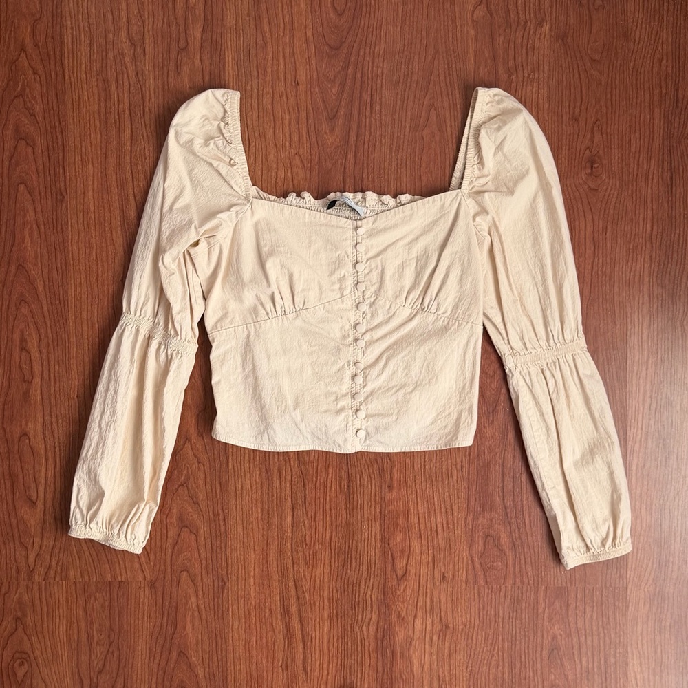 Bershka Cream Women's Long Sleeve Top